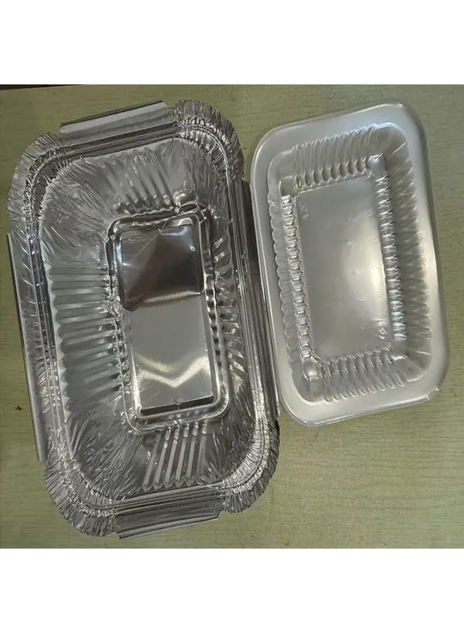 20pcs Aluminum Foil Pans With Lids Disposable Food Storage Trays For Cooking Baking Meal Prep - Image 5